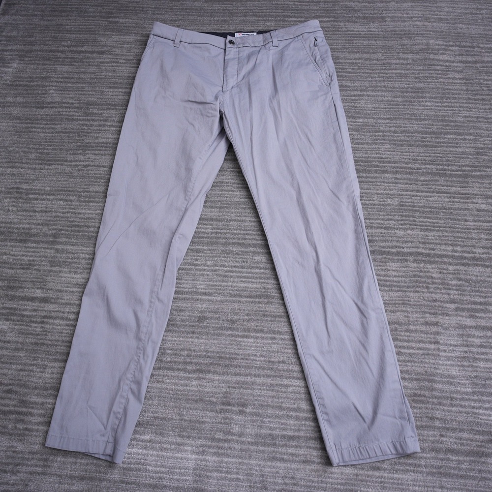 Birddogs Mens Khaki Performance Pants Gray Size 36x32 Fit 35x31 Stretch Chino